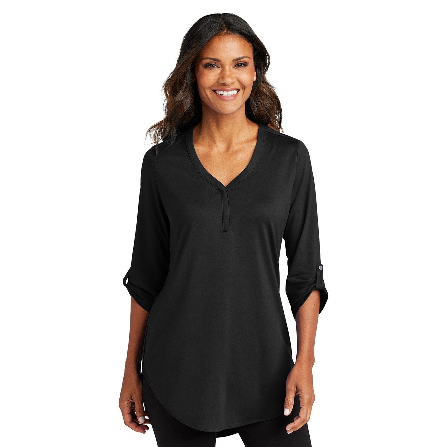 Black Blouses - Port Authority - Elegant Tunic Style