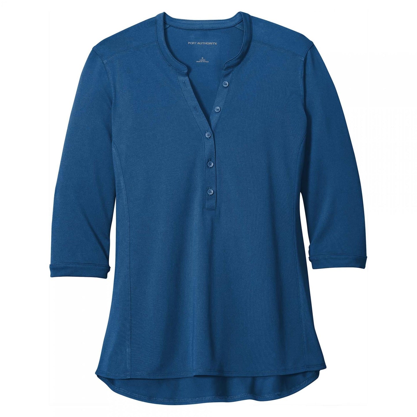 Black Henley Shirt - Port Authority - Tag-Free