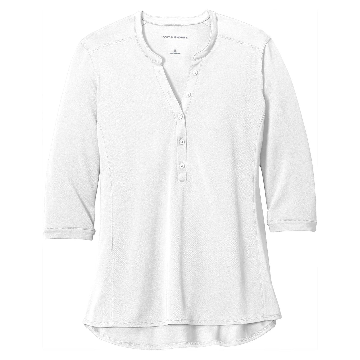 Black Henley Shirt - Port Authority - Tag-Free