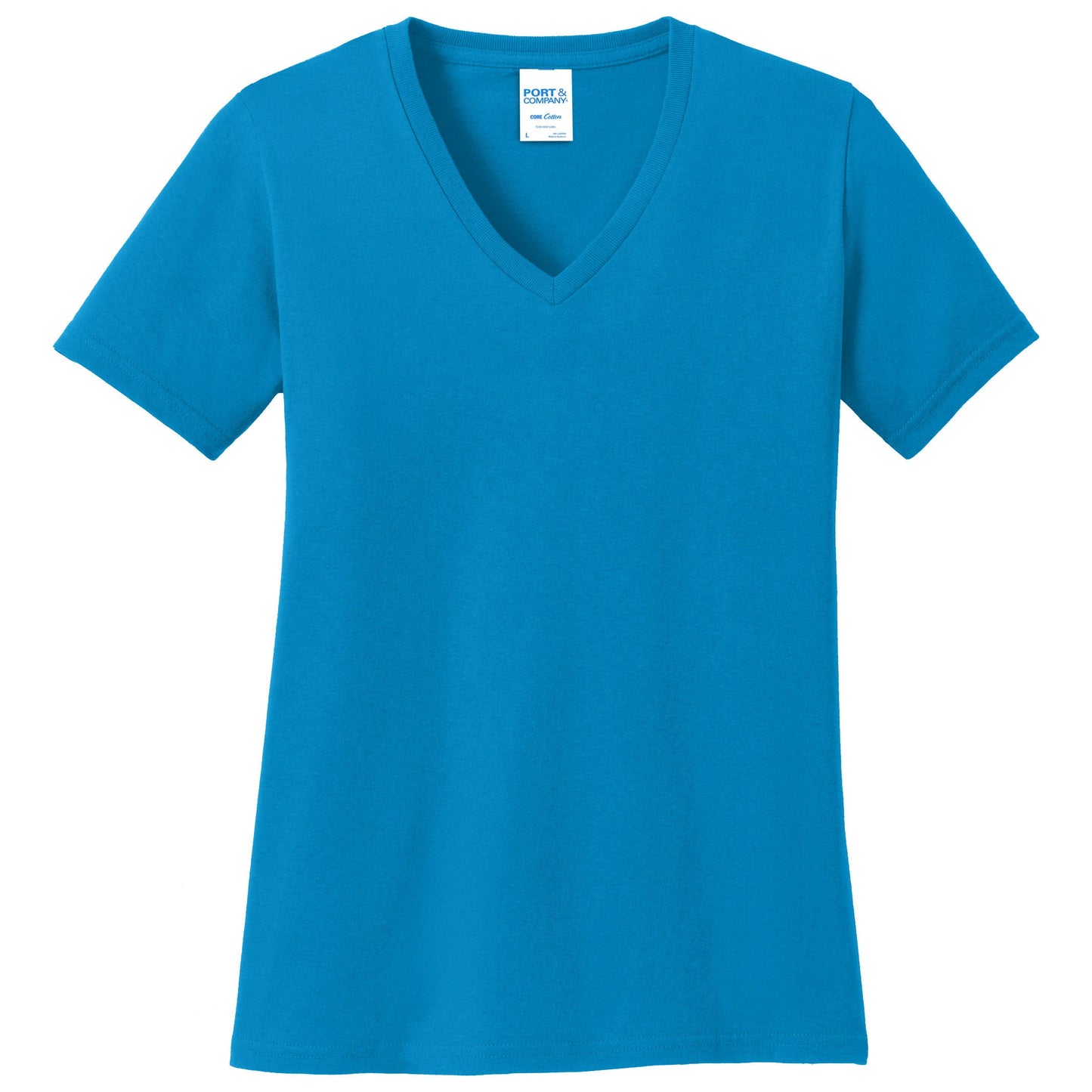 Teal V-Neck Tee - Port & Company - Stylish Cotton