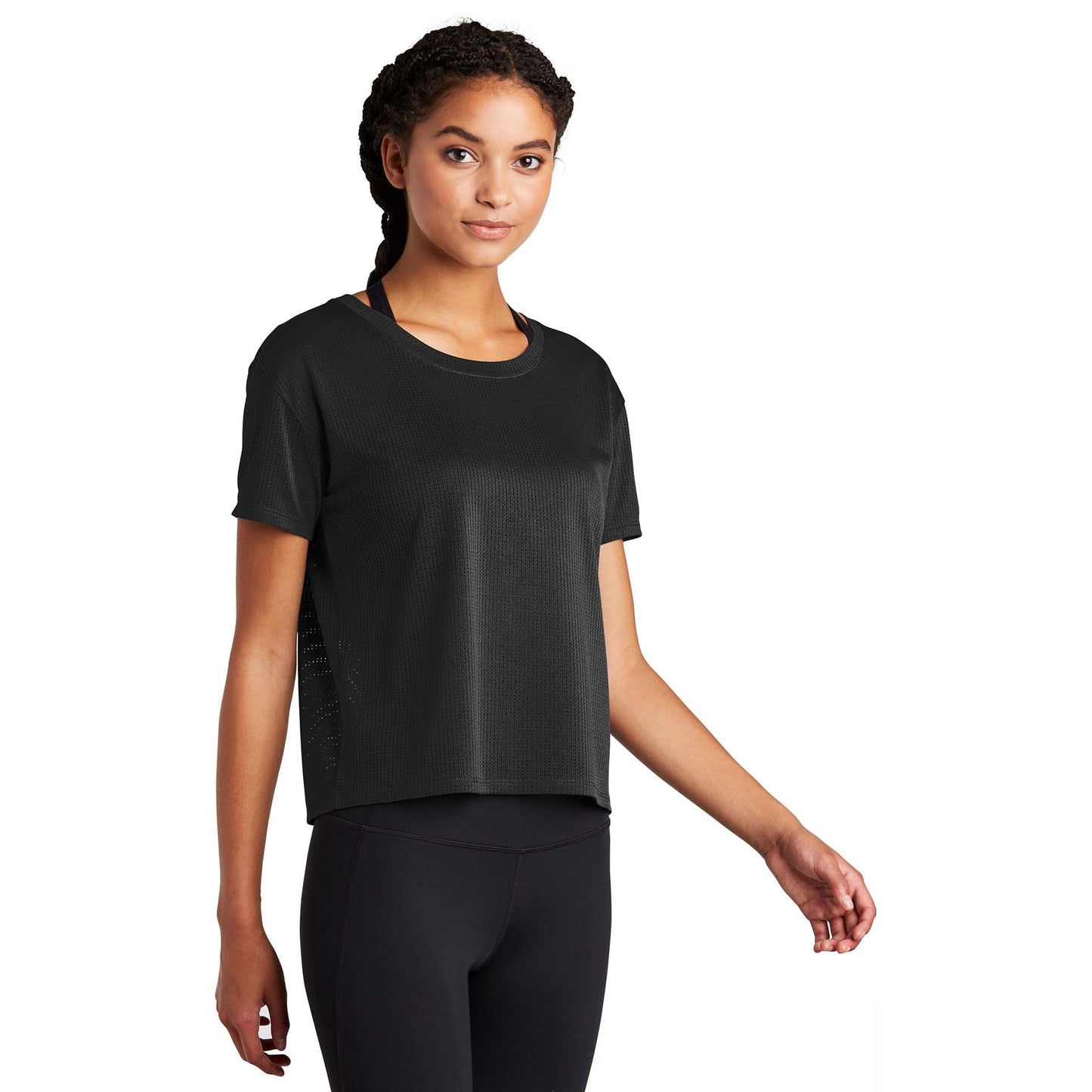 Black Cropped Tee - Sport-Tek - Stylish Fabric