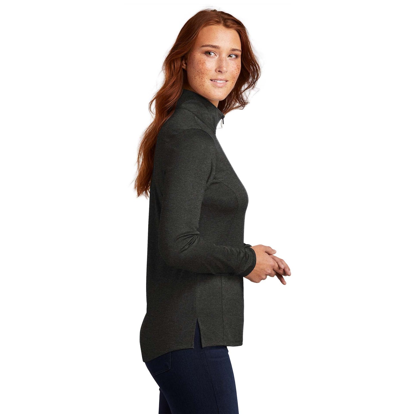 Black Heather Sweatshirt - Sport-Tek - Lightweight Design