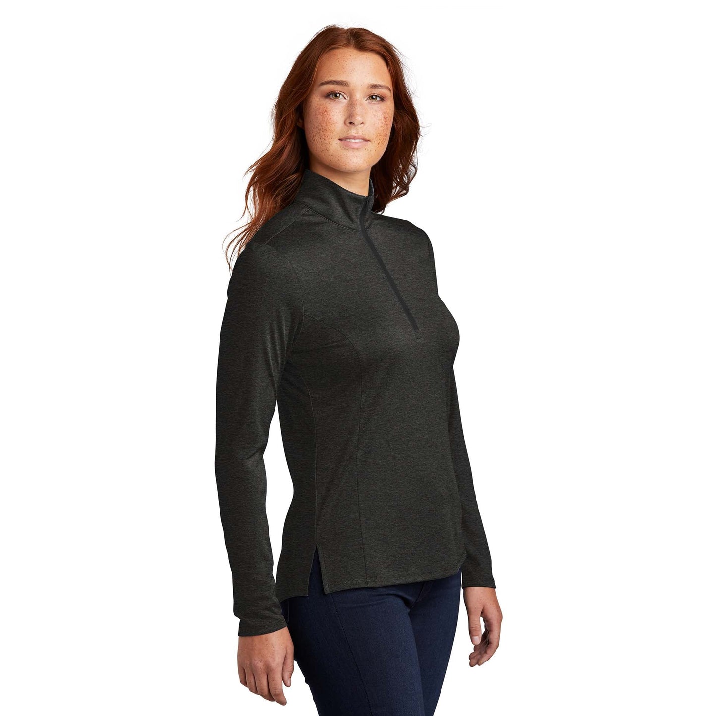 Black Heather Sweatshirt - Sport-Tek - Lightweight Design