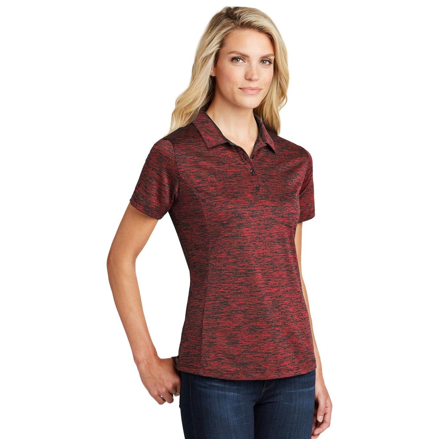 Black Electric Polo - Sport-Tek - Stylish Heather Design