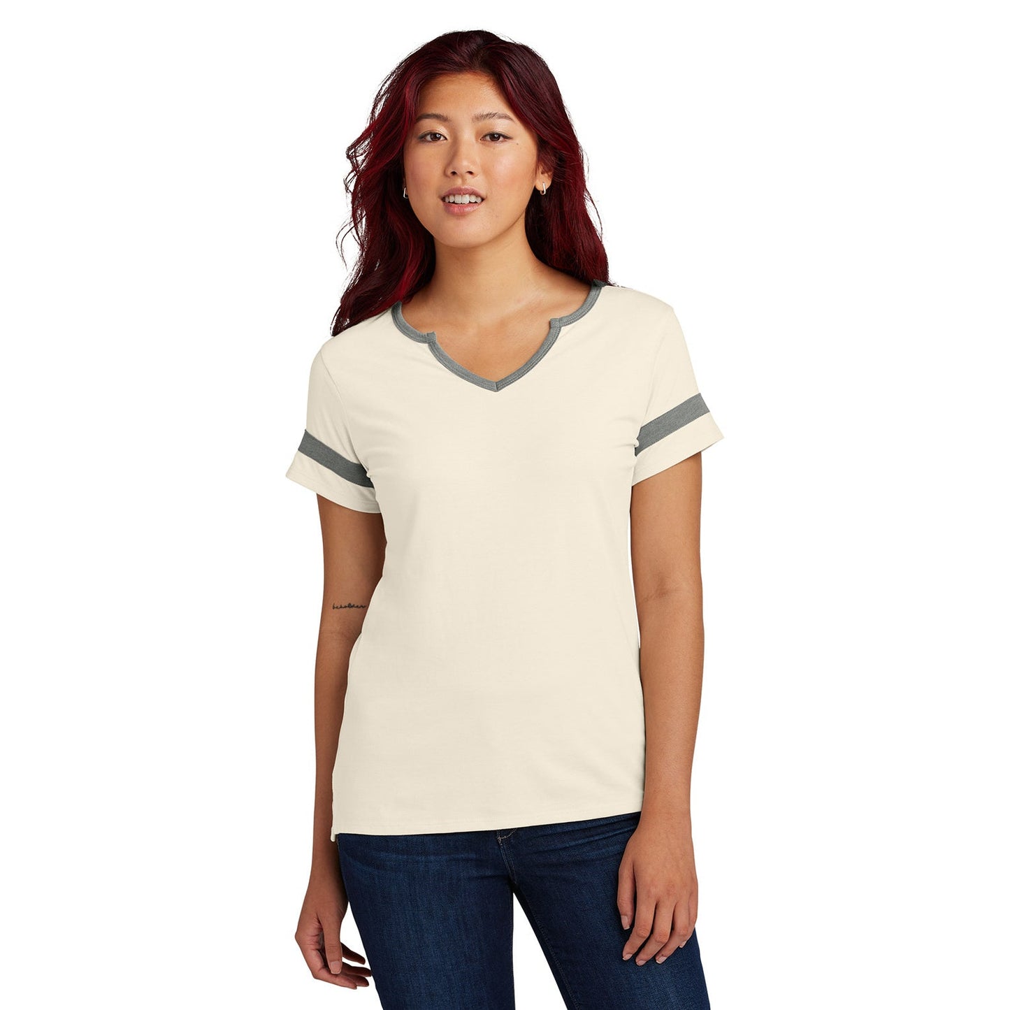 Black/Deep Red T-Shirts - Sport-Tek - Stylish Notch Tee