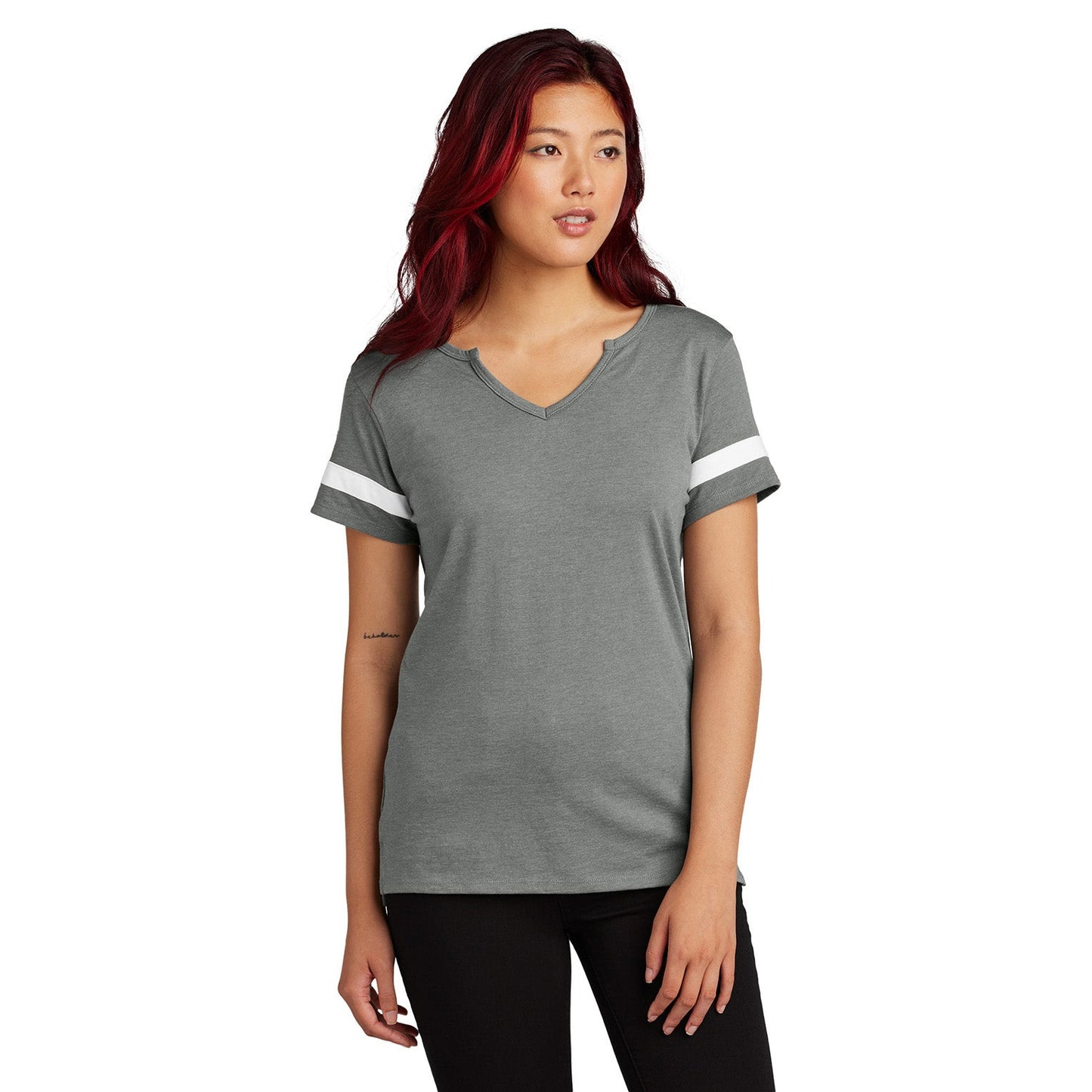 Black/Deep Red T-Shirts - Sport-Tek - Stylish Notch Tee