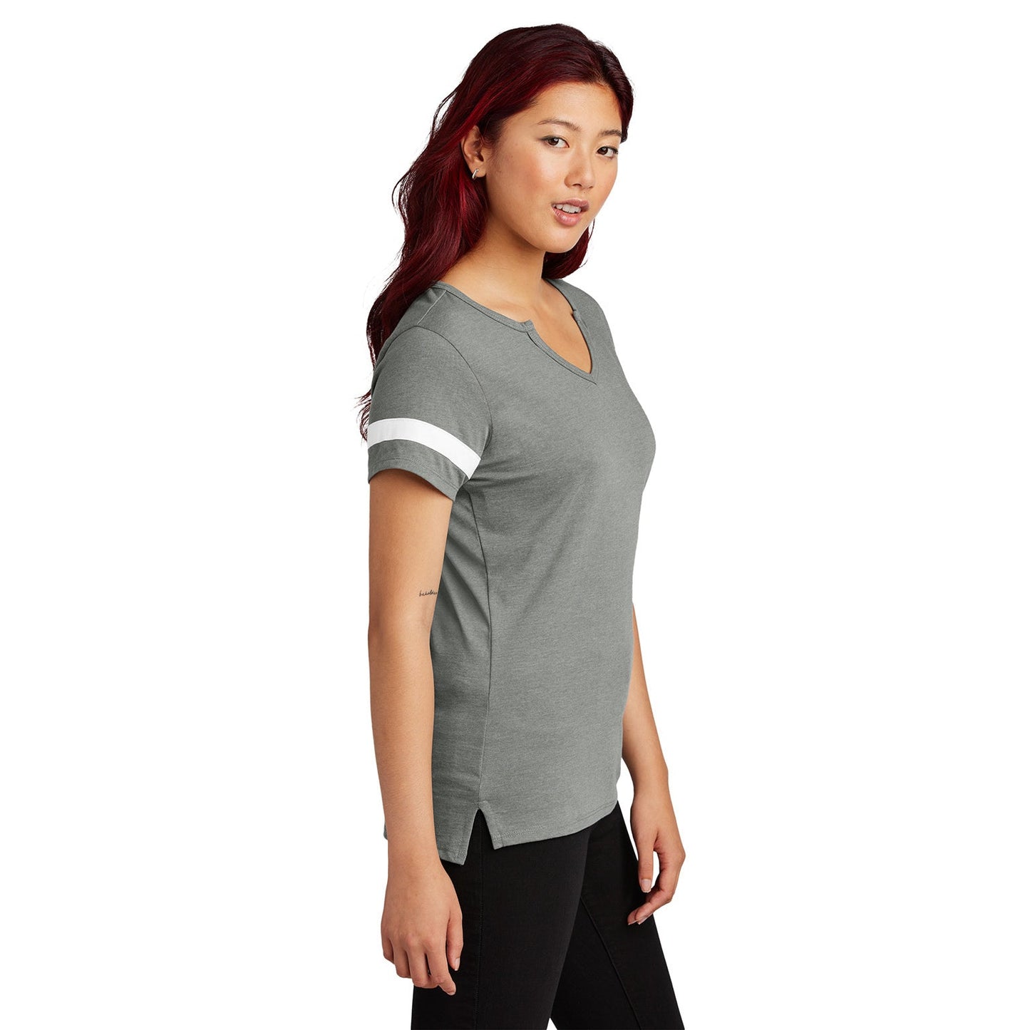 Black/Deep Red T-Shirts - Sport-Tek - Stylish Notch Tee