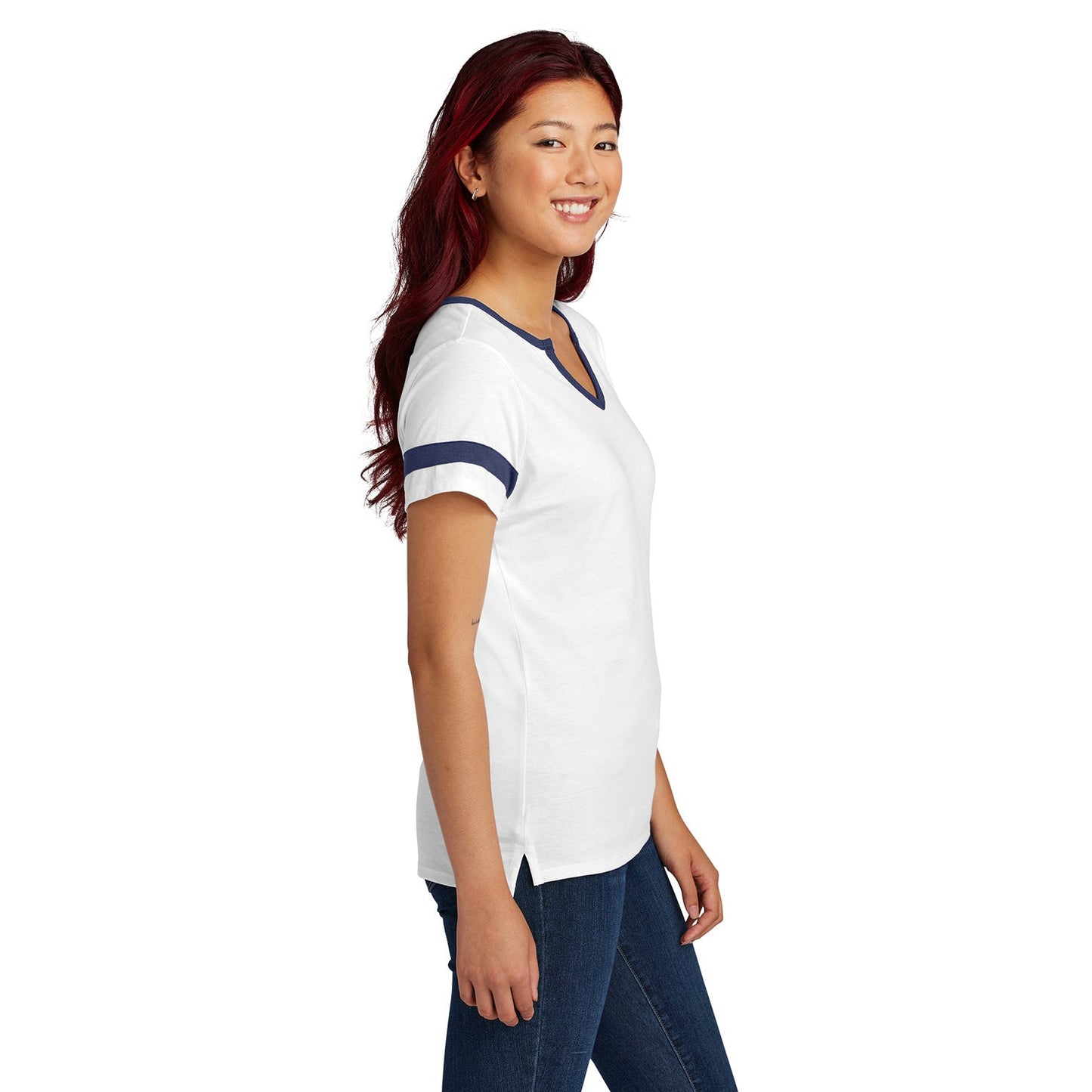 Black/Deep Red T-Shirts - Sport-Tek - Stylish Notch Tee