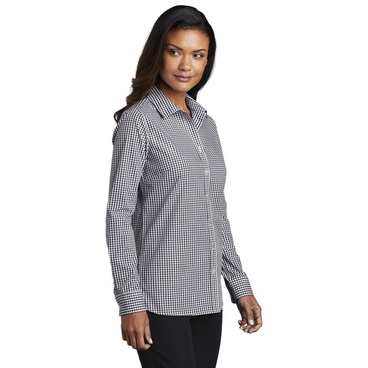 Black/White Button Up Shirt - Port Authority - Easy Care