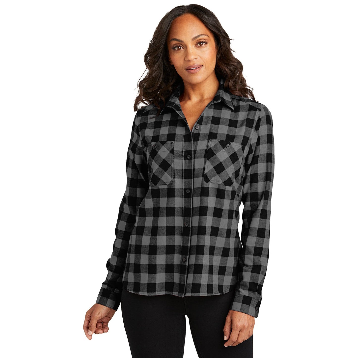 Grey/Black Buffalo Check Shirt - Port Authority - Stylish Fit