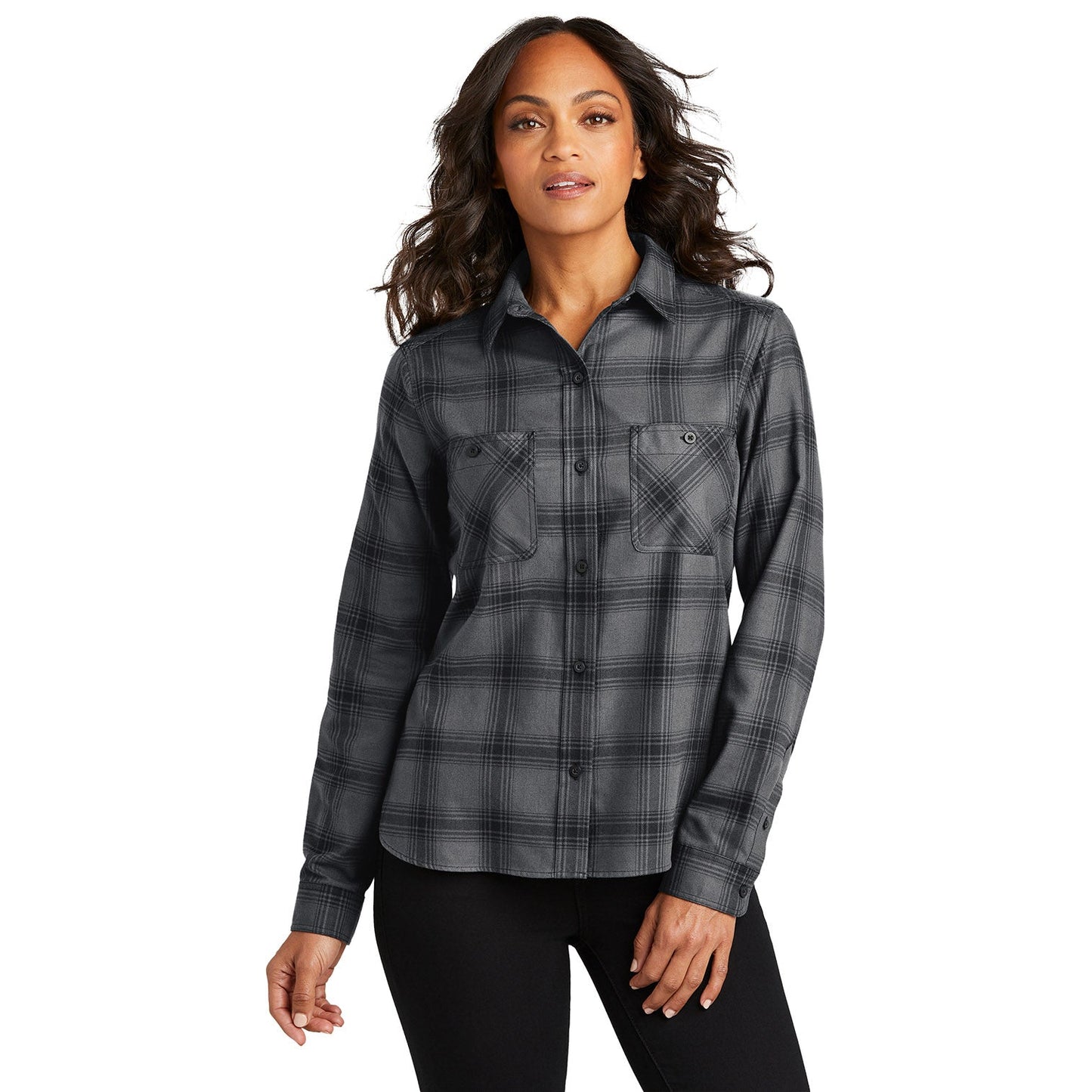Grey/Black Buffalo Check Shirt - Port Authority - Stylish Fit