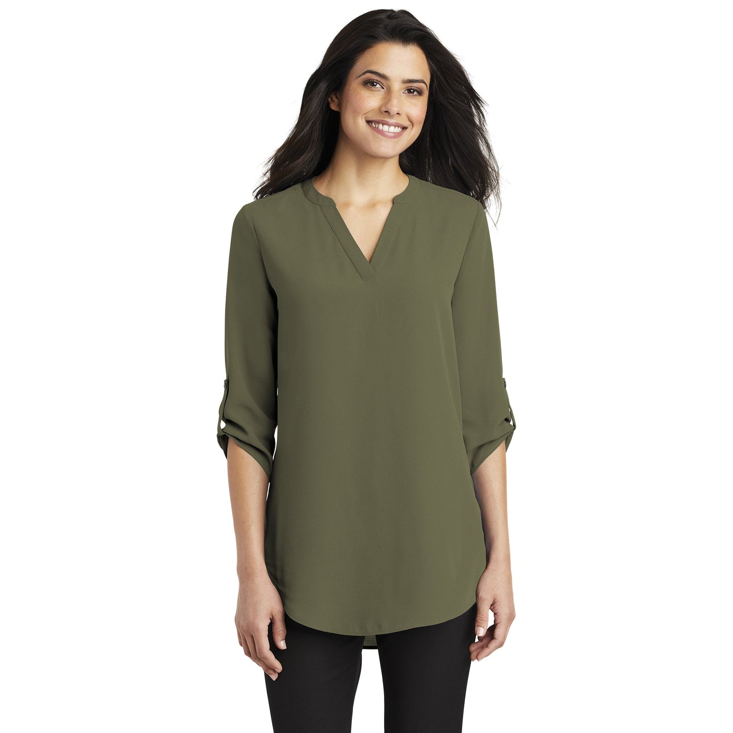 Black Blouses - Stylish Tunic - Port Authority - V-Neck