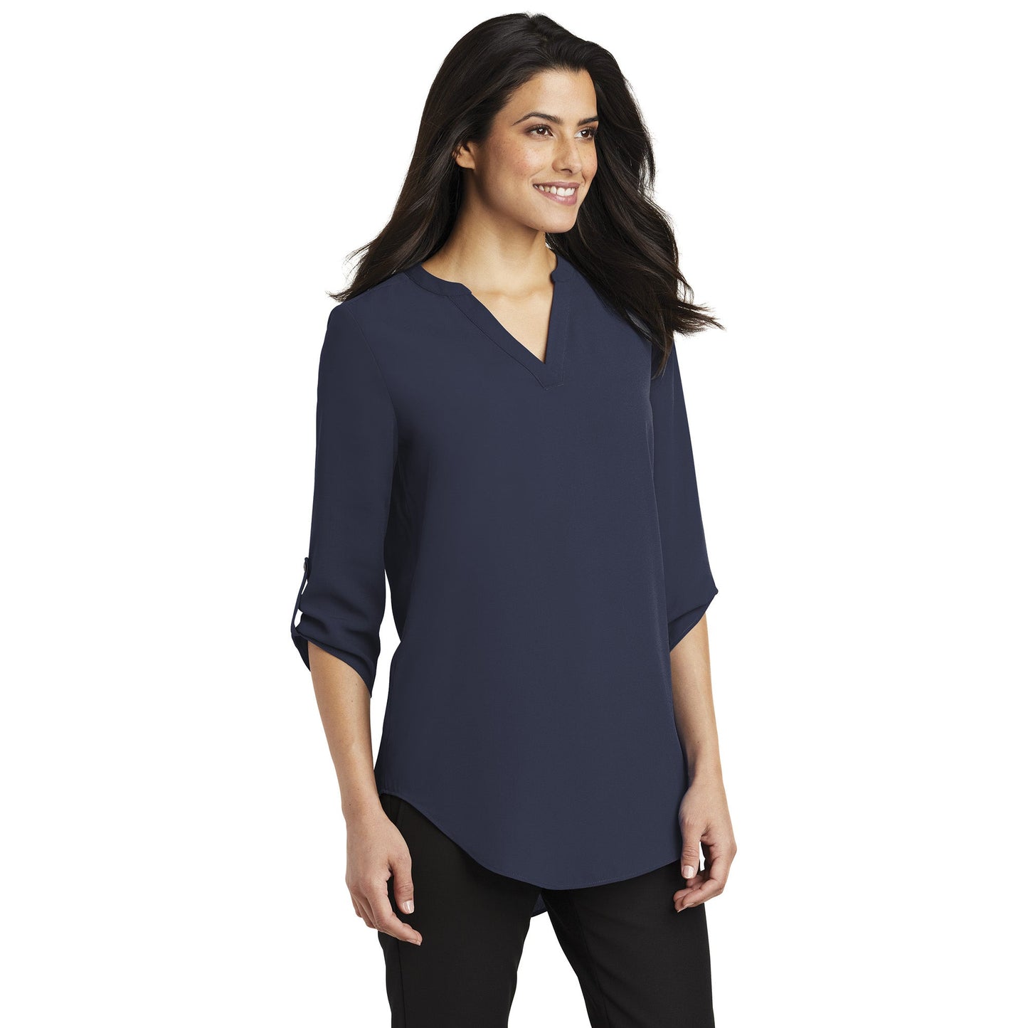 Black Blouses - Stylish Tunic - Port Authority - V-Neck