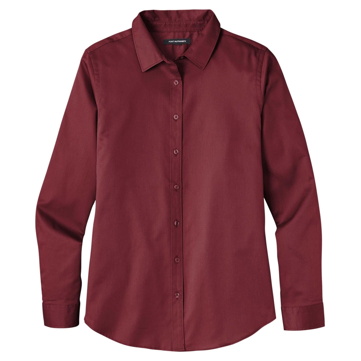 Burgundy Button Up Shirts - Port Authority - Elegant Twill