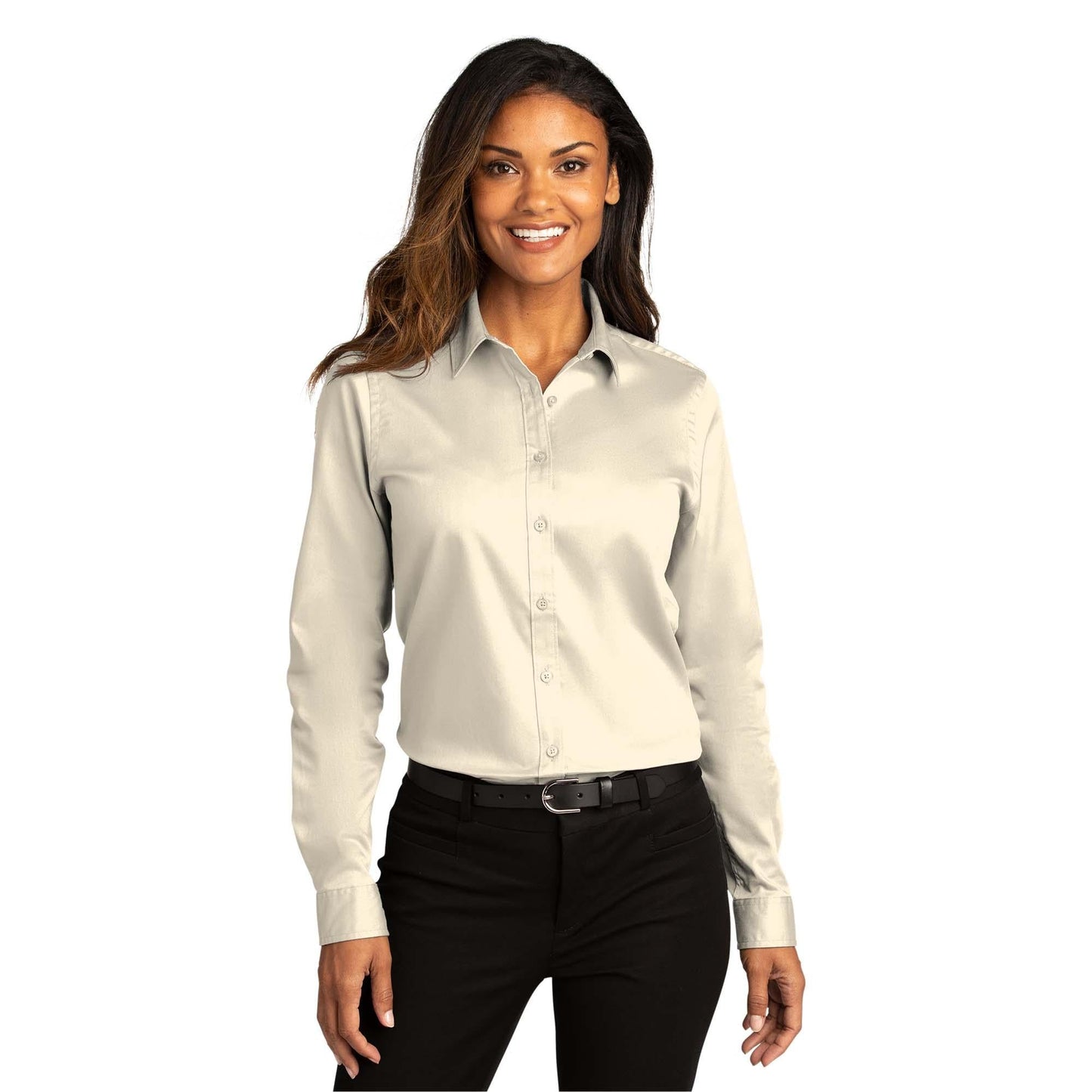 Burgundy Button Up Shirts - Port Authority - Elegant Twill