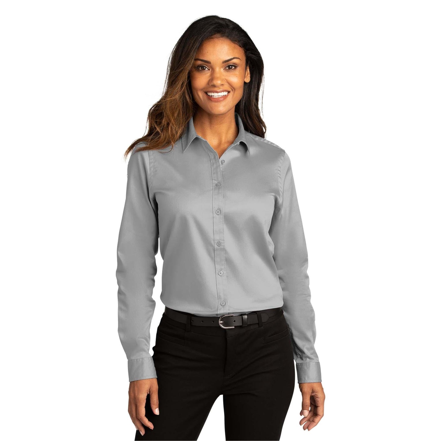 Burgundy Button Up Shirts - Port Authority - Elegant Twill