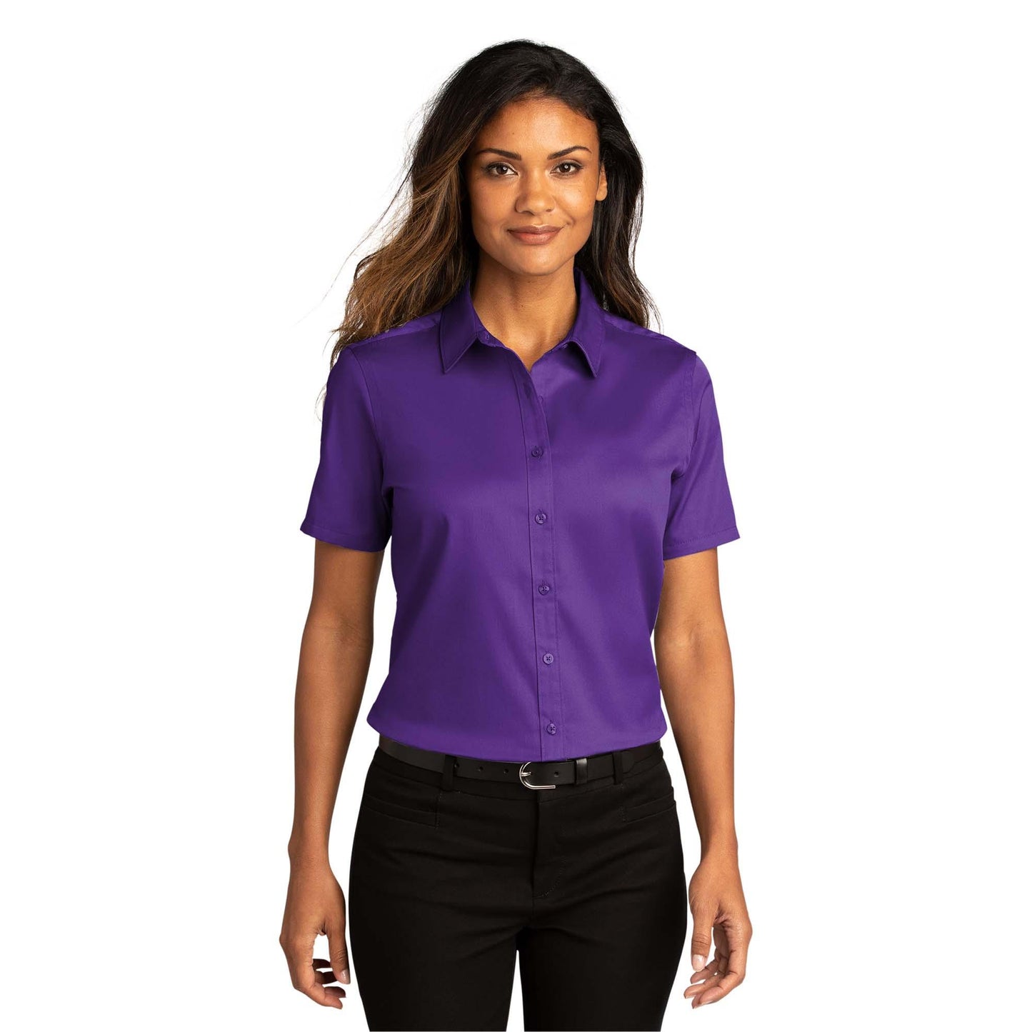 Burgundy Button Up Shirts - Port Authority - Soft Twill