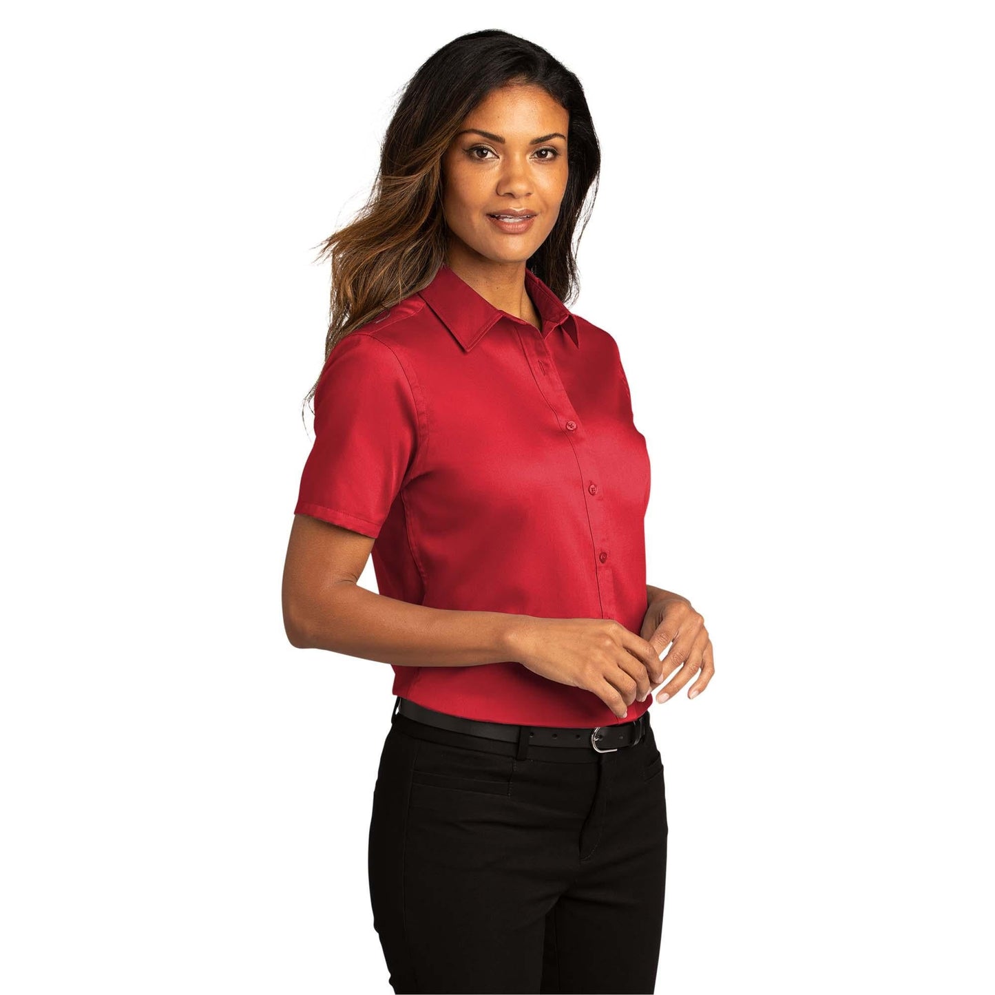 Burgundy Button Up Shirts - Port Authority - Soft Twill