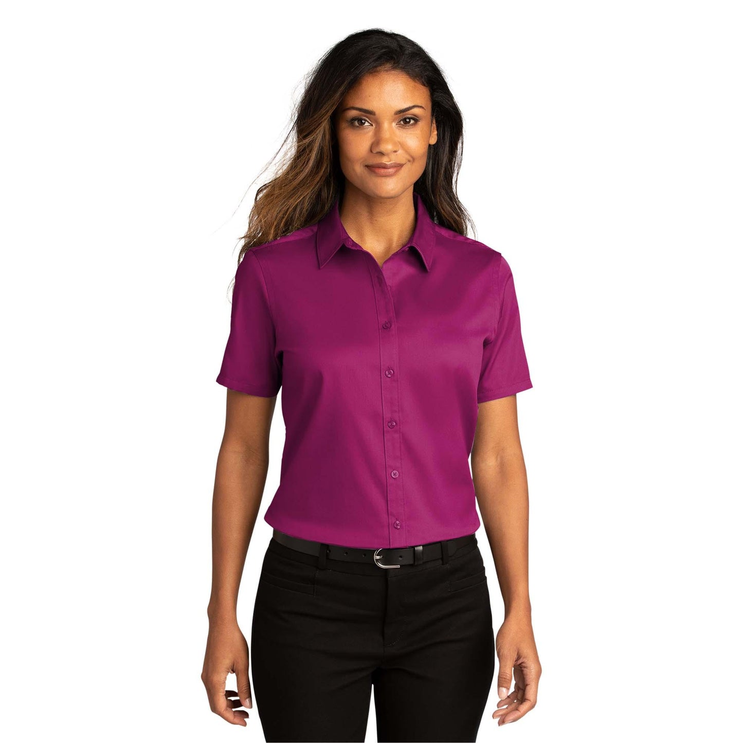 Burgundy Button Up Shirts - Port Authority - Soft Twill