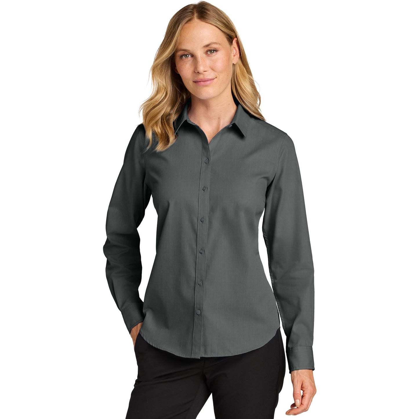Deep Black Button Up Shirt - Port Authority - Easy Care