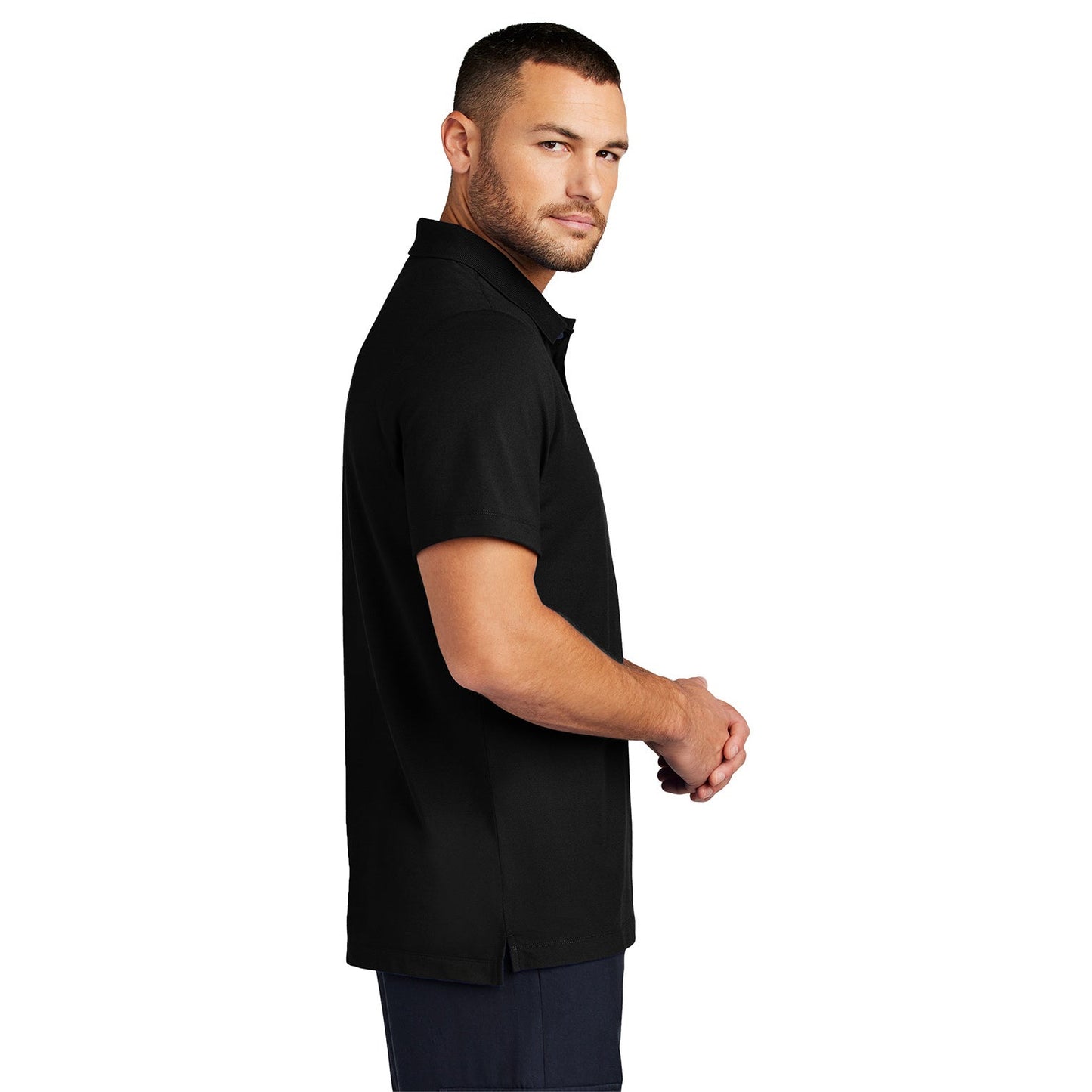 Deep Black Polo Shirt - Mercer+Mettle - Stretch Fabric