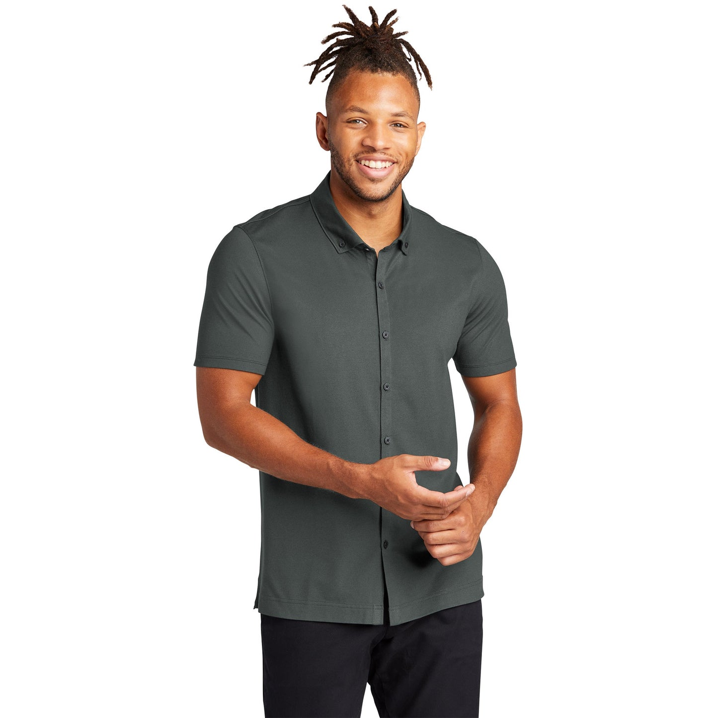 Deep Black Button Up Shirt - Mercer+Mettle - Stylish Fit