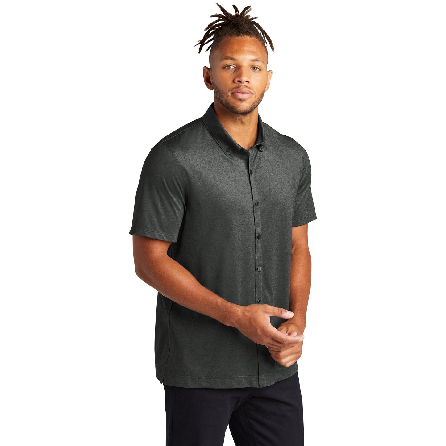 Deep Black Button Up Shirt - Mercer+Mettle - Stylish Fit
