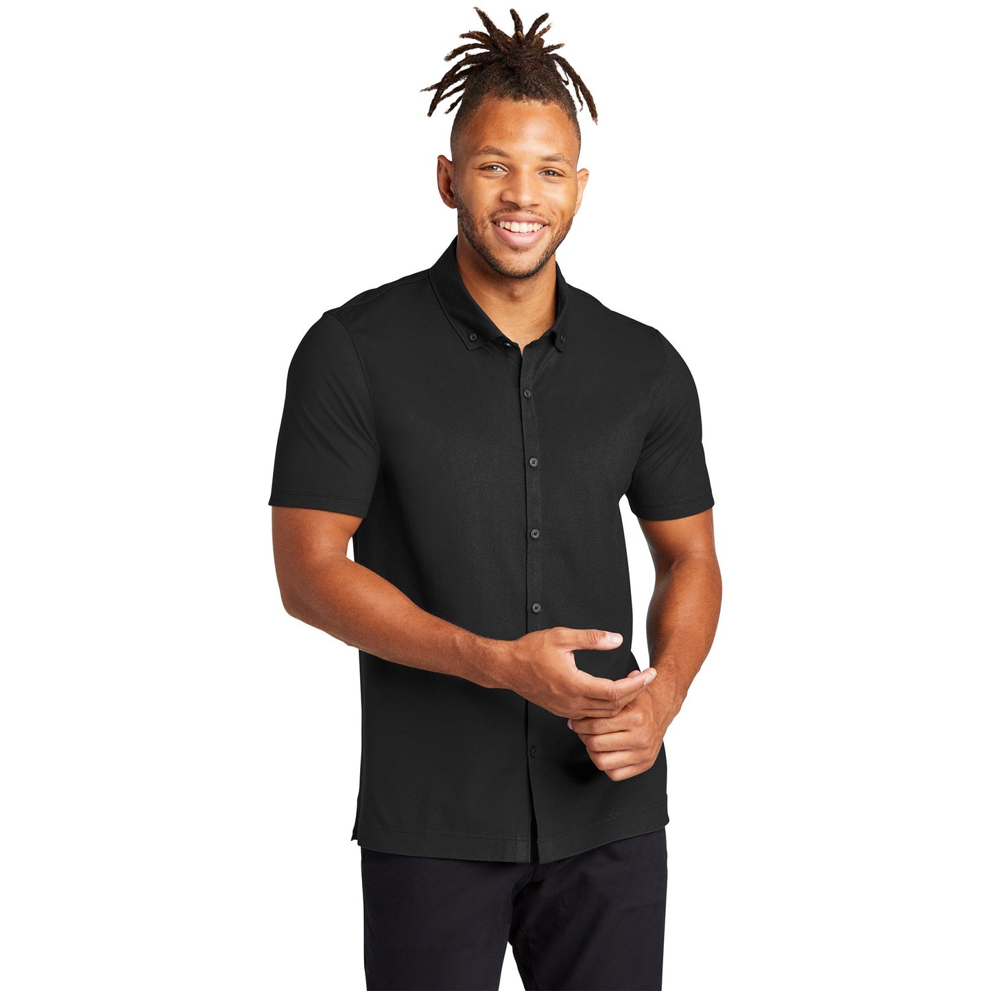Deep Black Button Up Shirt - Mercer+Mettle - Stylish Fit