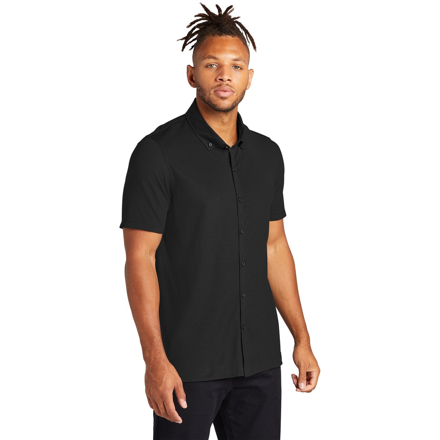 Deep Black Button Up Shirt - Mercer+Mettle - Stylish Fit