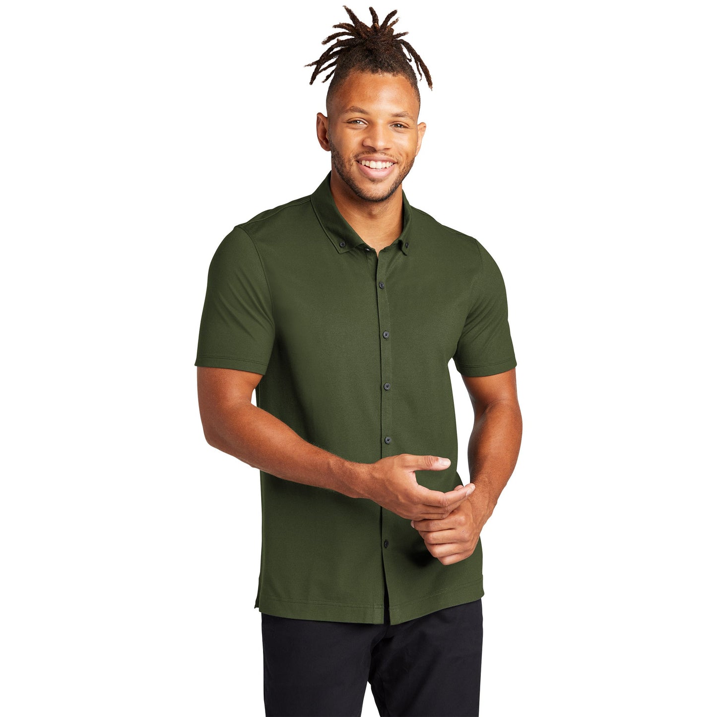 Deep Black Button Up Shirt - Mercer+Mettle - Stylish Fit