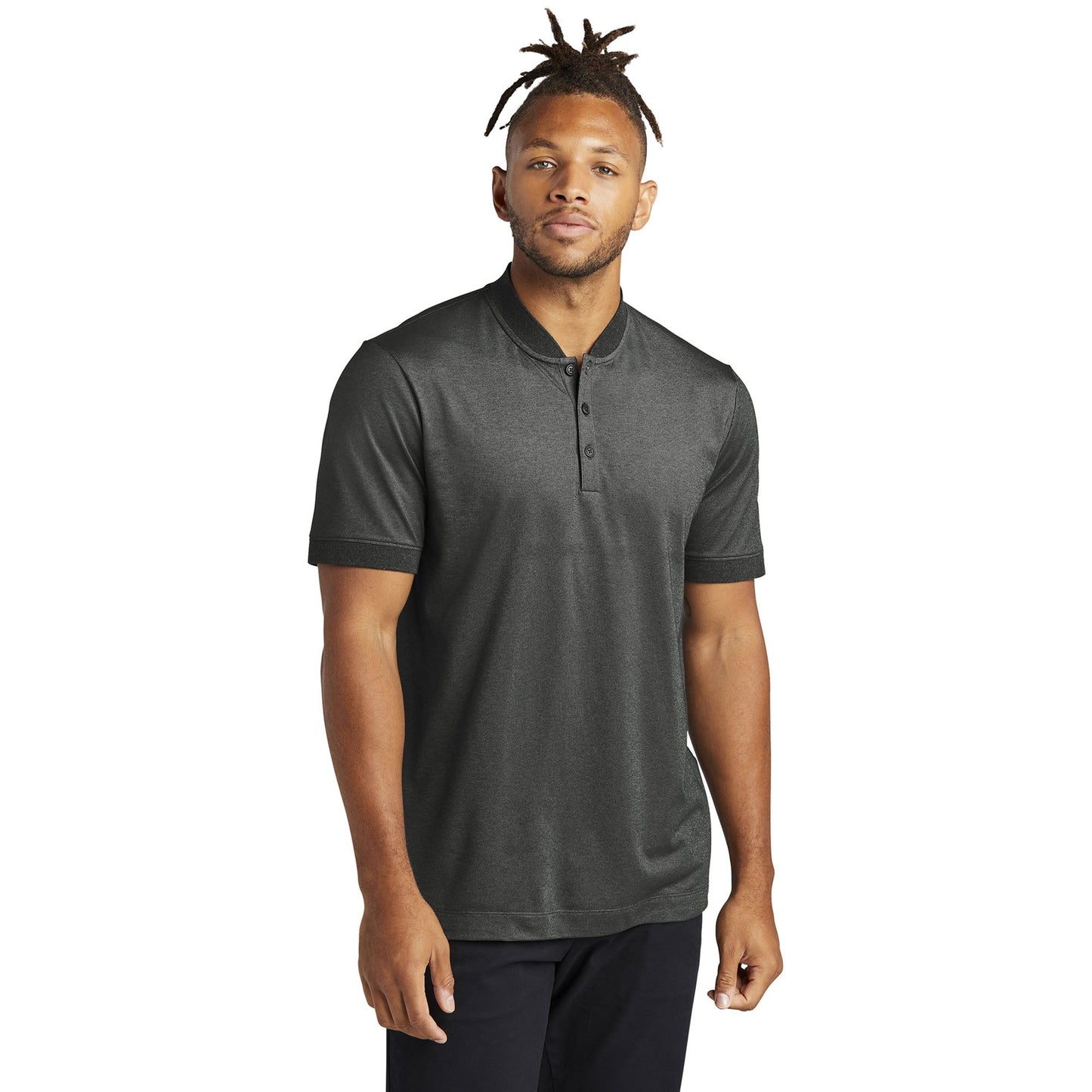 Deep Black Henley Shirt - Mercer+Mettle - Stretch Pique
