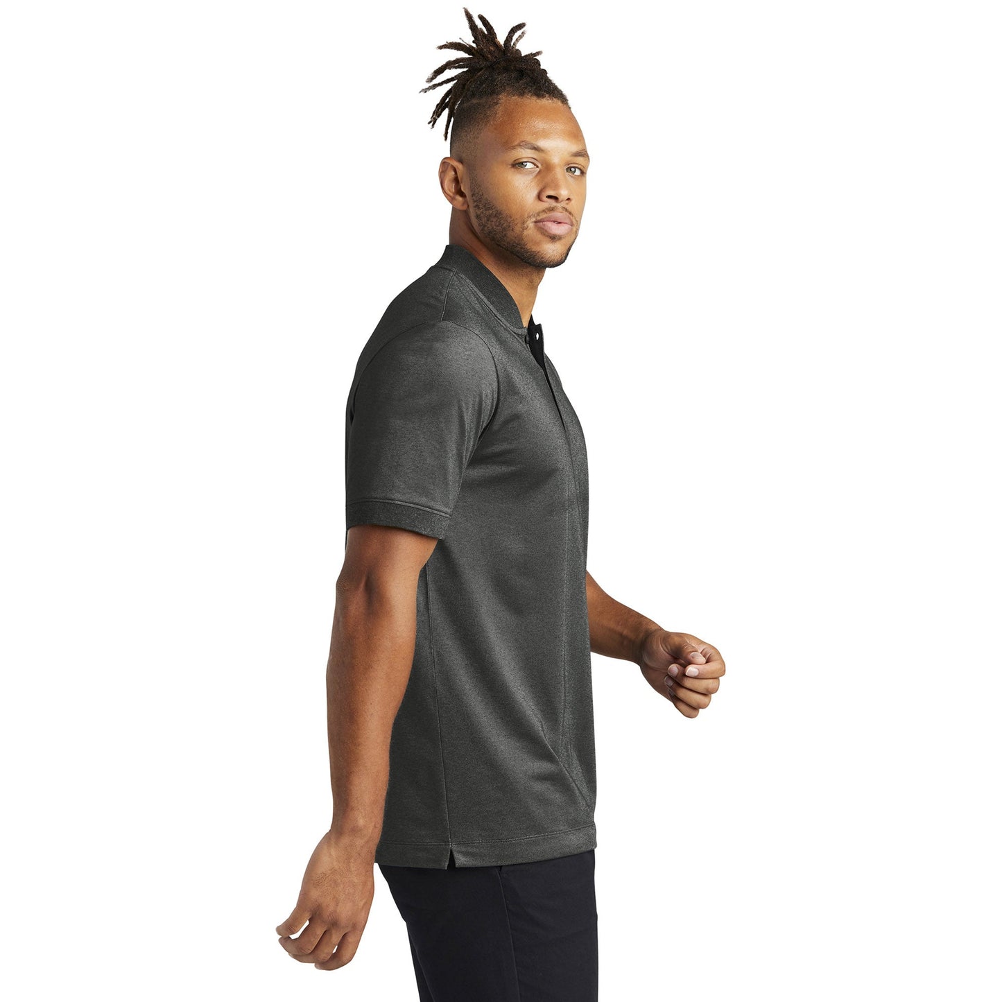 Deep Black Henley Shirt - Mercer+Mettle - Stretch Pique