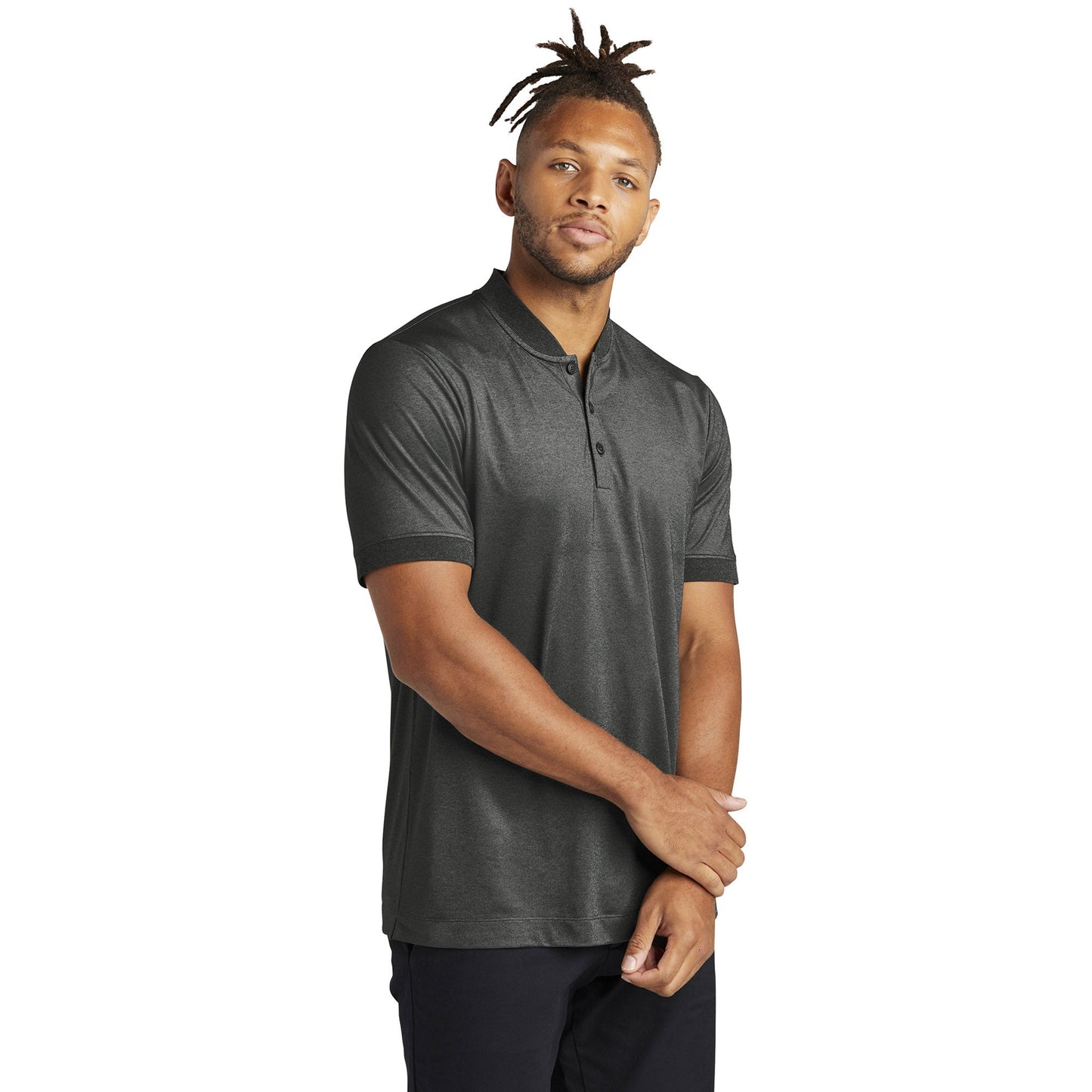 Deep Black Henley Shirt - Mercer+Mettle - Stretch Pique