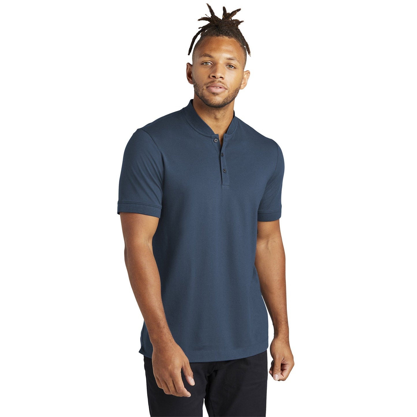 Deep Black Henley Shirt - Mercer+Mettle - Stretch Pique