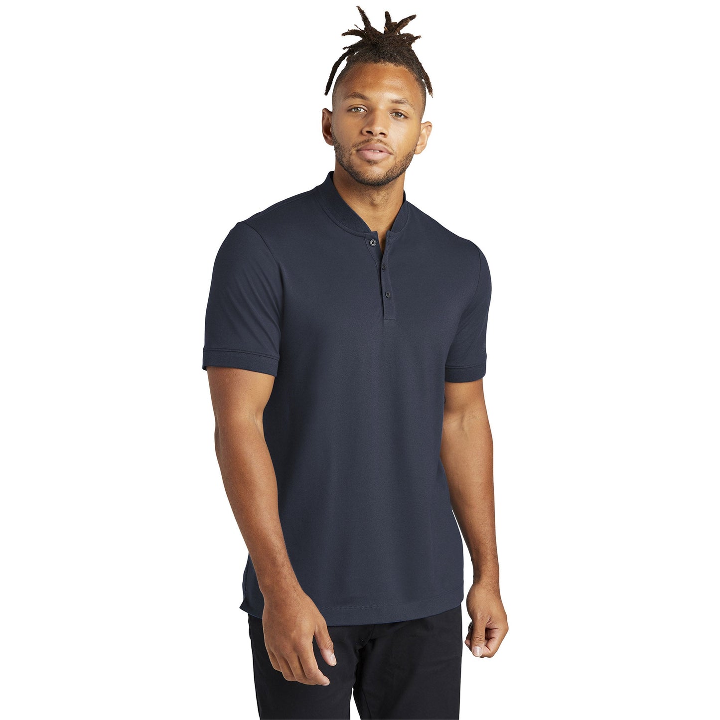 Deep Black Henley Shirt - Mercer+Mettle - Stretch Pique