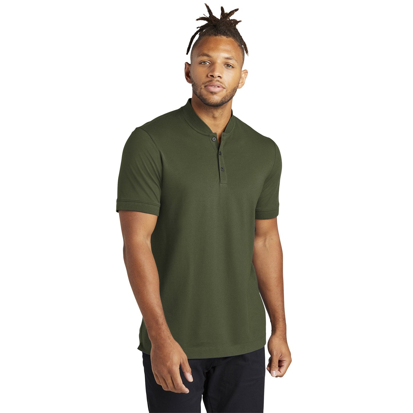 Deep Black Henley Shirt - Mercer+Mettle - Stretch Pique