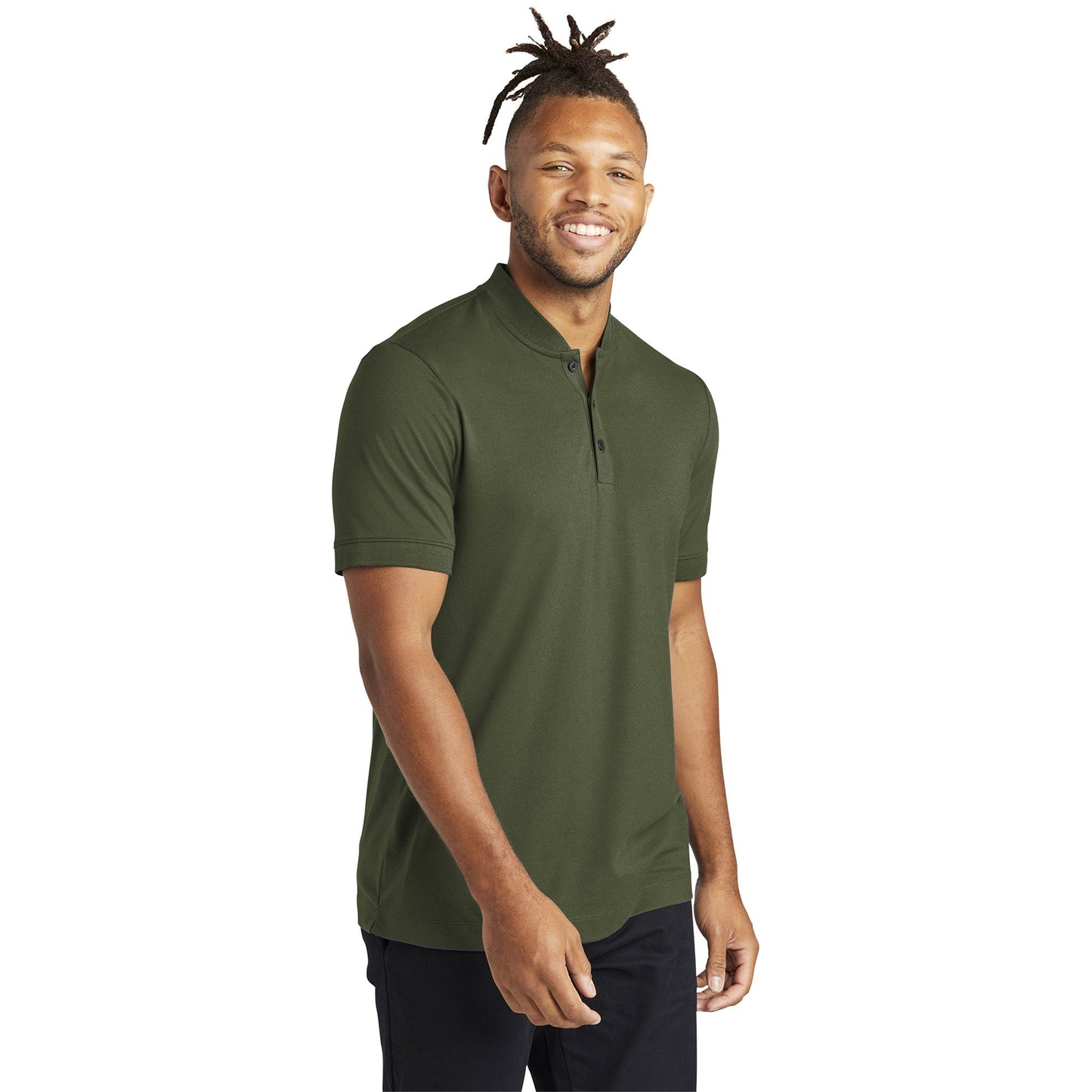 Deep Black Henley Shirt - Mercer+Mettle - Stretch Pique