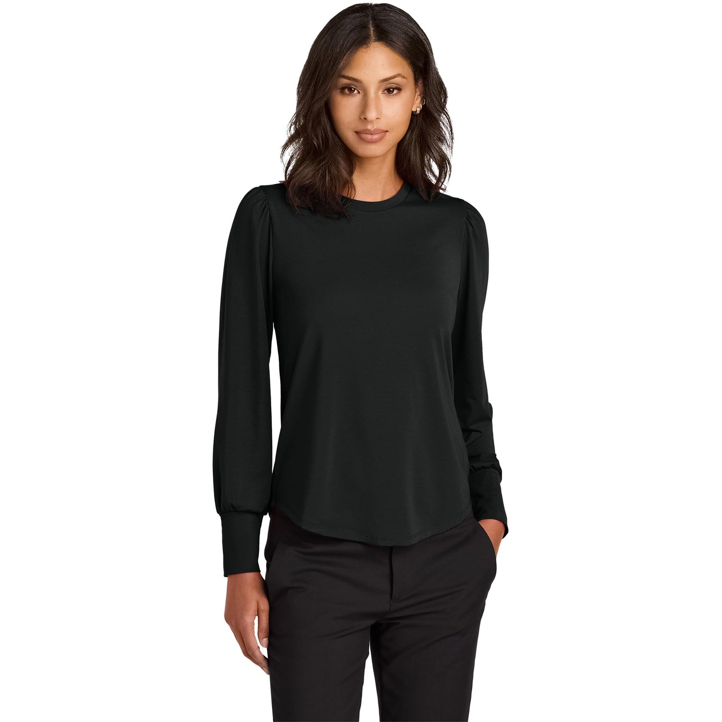 Deep Black Blouse - Mercer+Mettle - Stretch Jersey Top