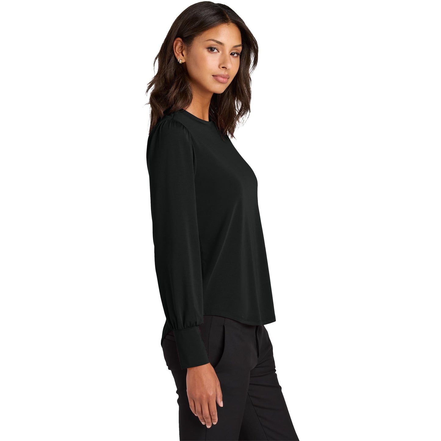 Deep Black Blouse - Mercer+Mettle - Stretch Jersey Top