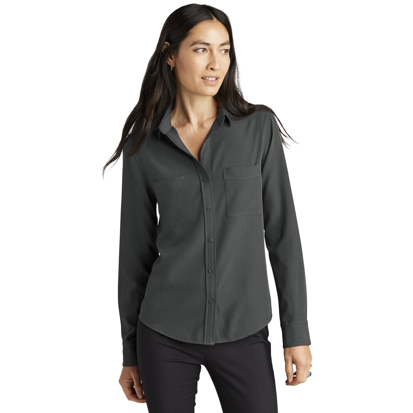 Deep Black Blouse - Mercer+Mettle - Luxurious Crepe