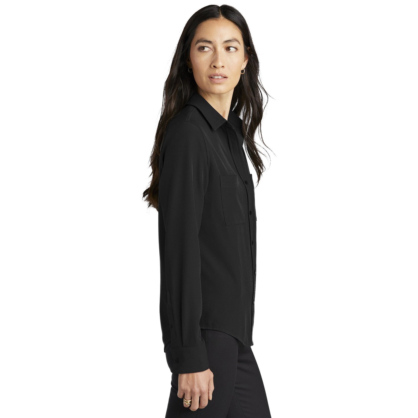 Deep Black Blouse - Mercer+Mettle - Luxurious Crepe