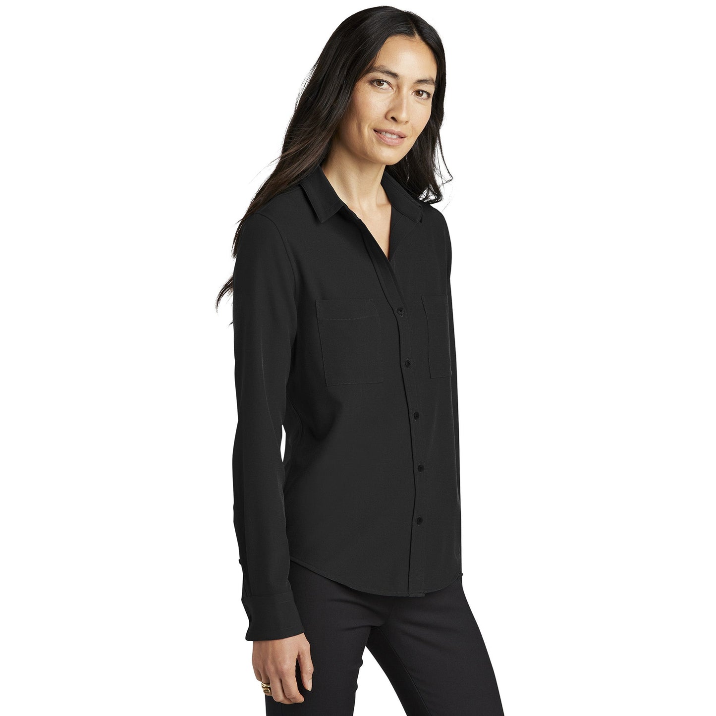 Deep Black Blouse - Mercer+Mettle - Luxurious Crepe