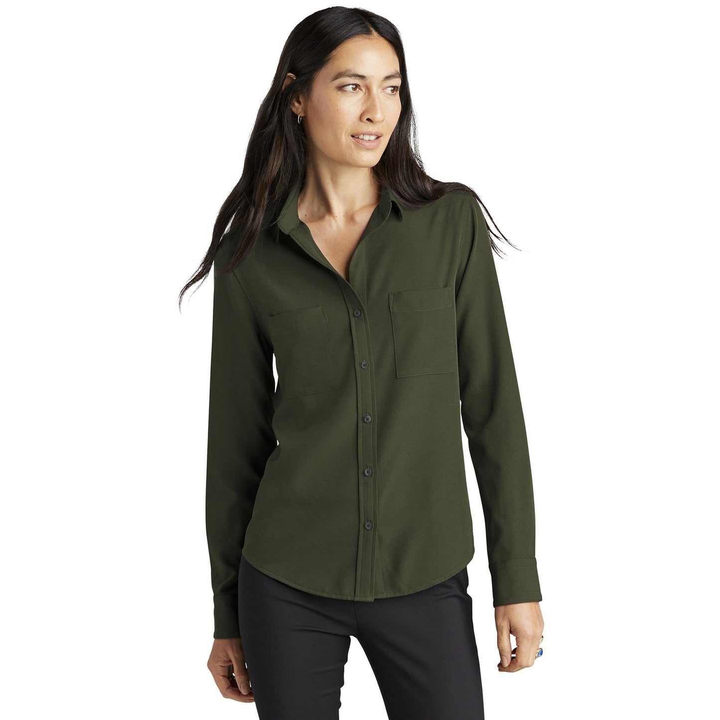 Deep Black Blouse - Mercer+Mettle - Luxurious Crepe