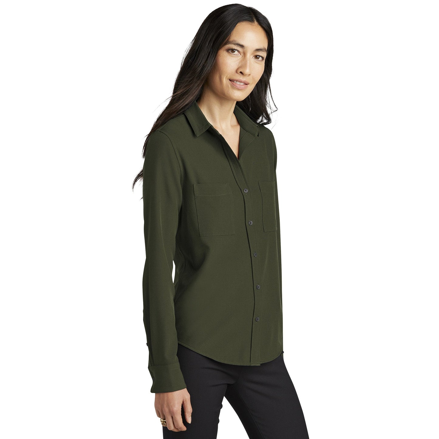Deep Black Blouse - Mercer+Mettle - Luxurious Crepe