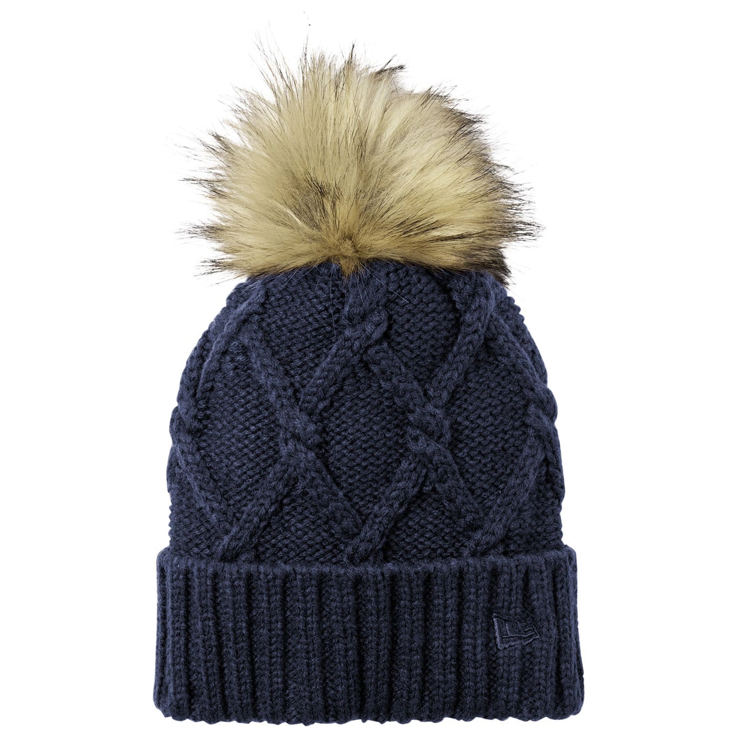 Black Beanies - New Era - Trendy Faux Fur Pom