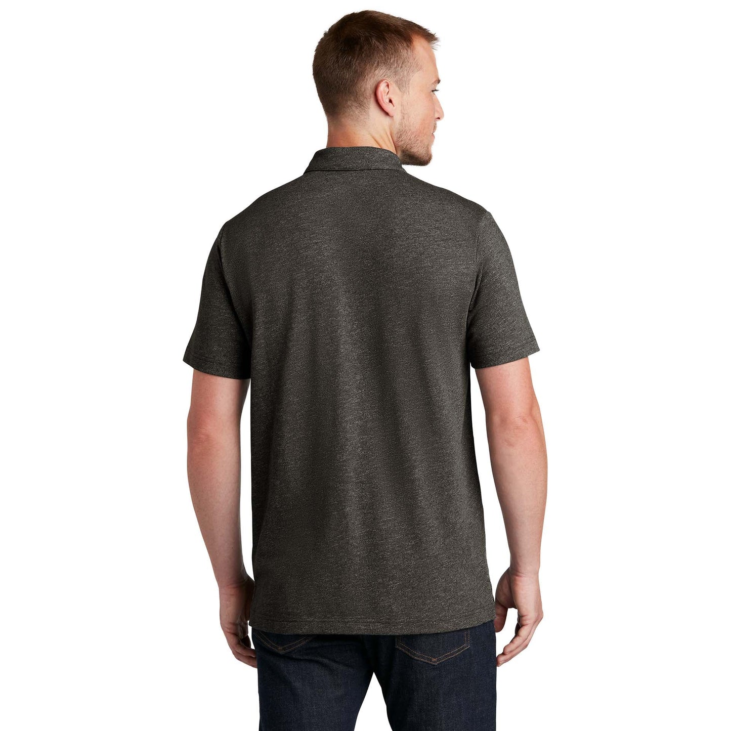 Black Twist Polo Shirt - New Era - Soft Slub Fabric