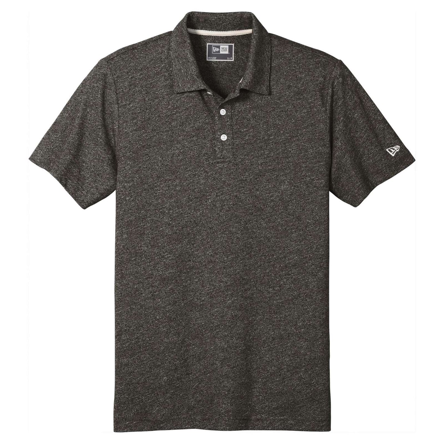 Black Twist Polo Shirt - New Era - Soft Slub Fabric