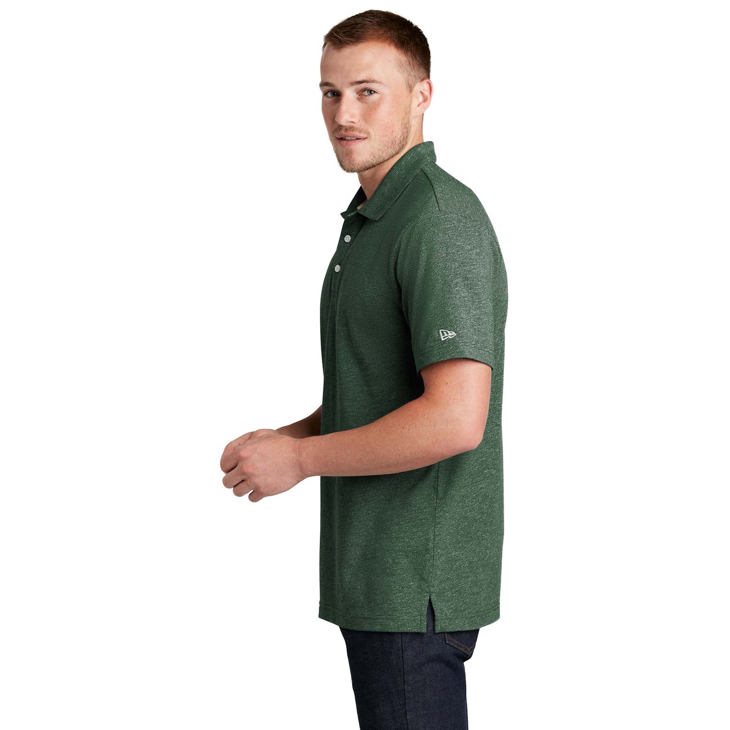 Black Twist Polo Shirt - New Era - Soft Slub Fabric