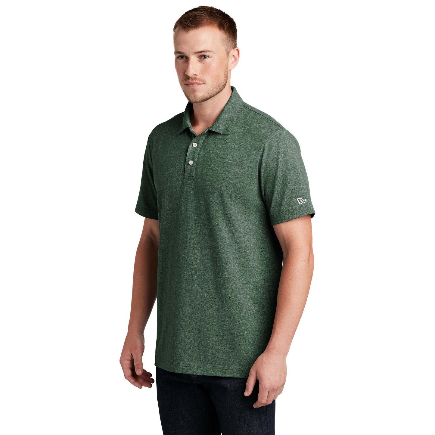 Black Twist Polo Shirt - New Era - Soft Slub Fabric
