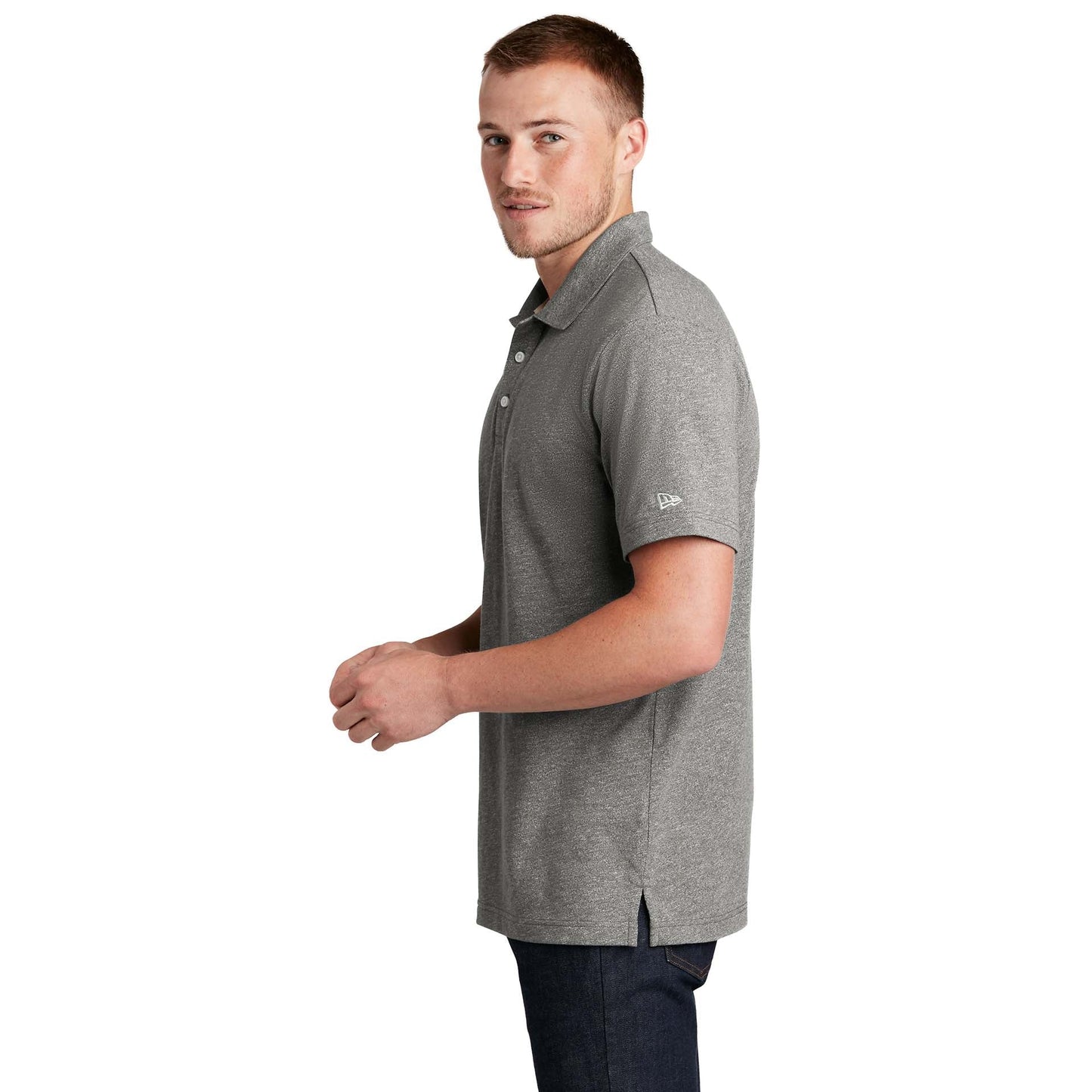 Black Twist Polo Shirt - New Era - Soft Slub Fabric
